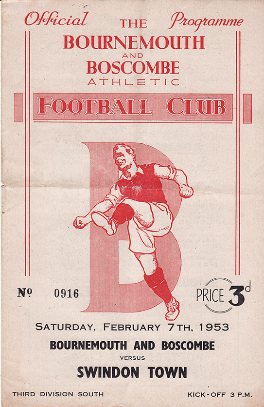 <b>Saturday, February 7, 1953</b><br />vs. Bournemouth and Boscombe Athletic (Away)